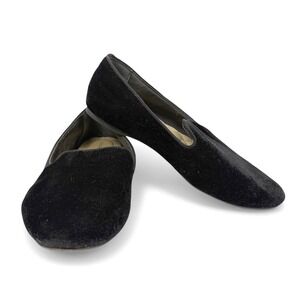 Birdies The Starling Black Velvet Smoking Slipper Loafers Women's Size 8 Flat